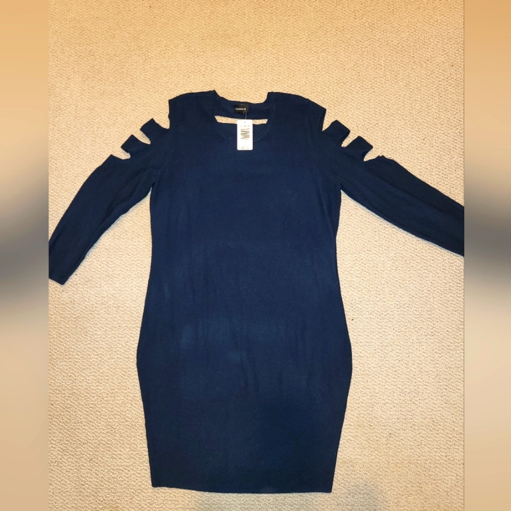 Unique navy blue torrid sweater dress
